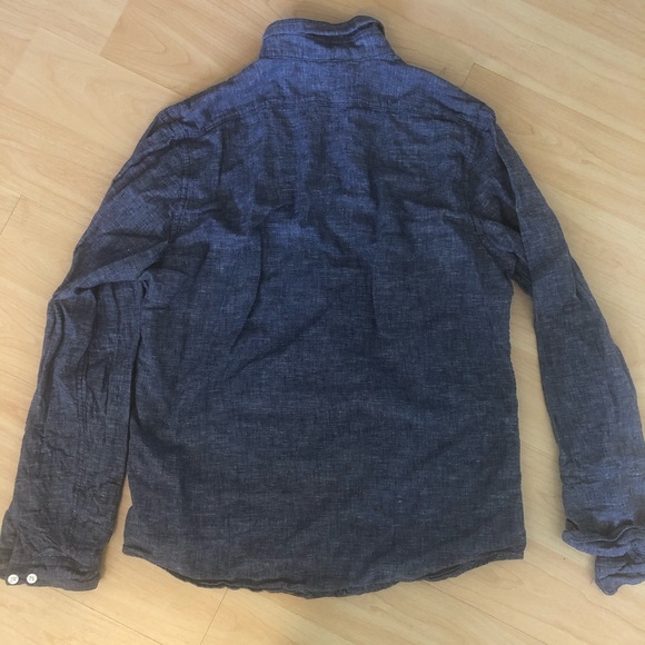 Express | Linen Button Down Long Sleeve T-Shirt - Picture 2 of 4